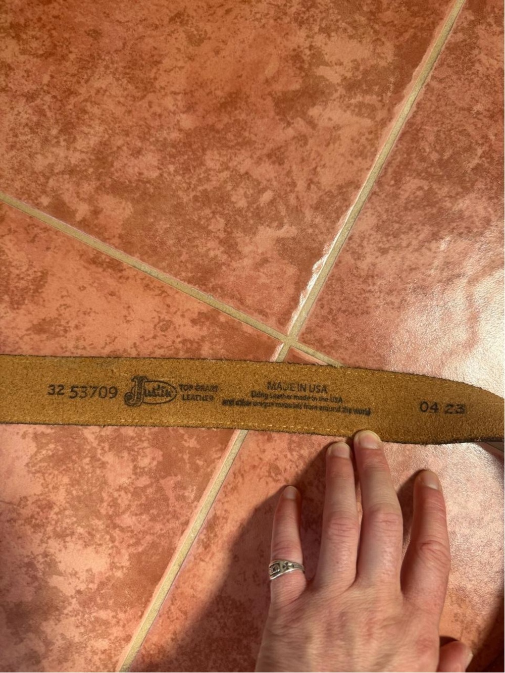 Vintage Justin Western Leather Belt